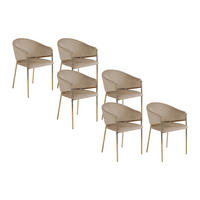 STUHL - 53 x 61 - samt - beige Ordida - Beige, Textil/Metall (53/80/61cm) - Vente-Unique