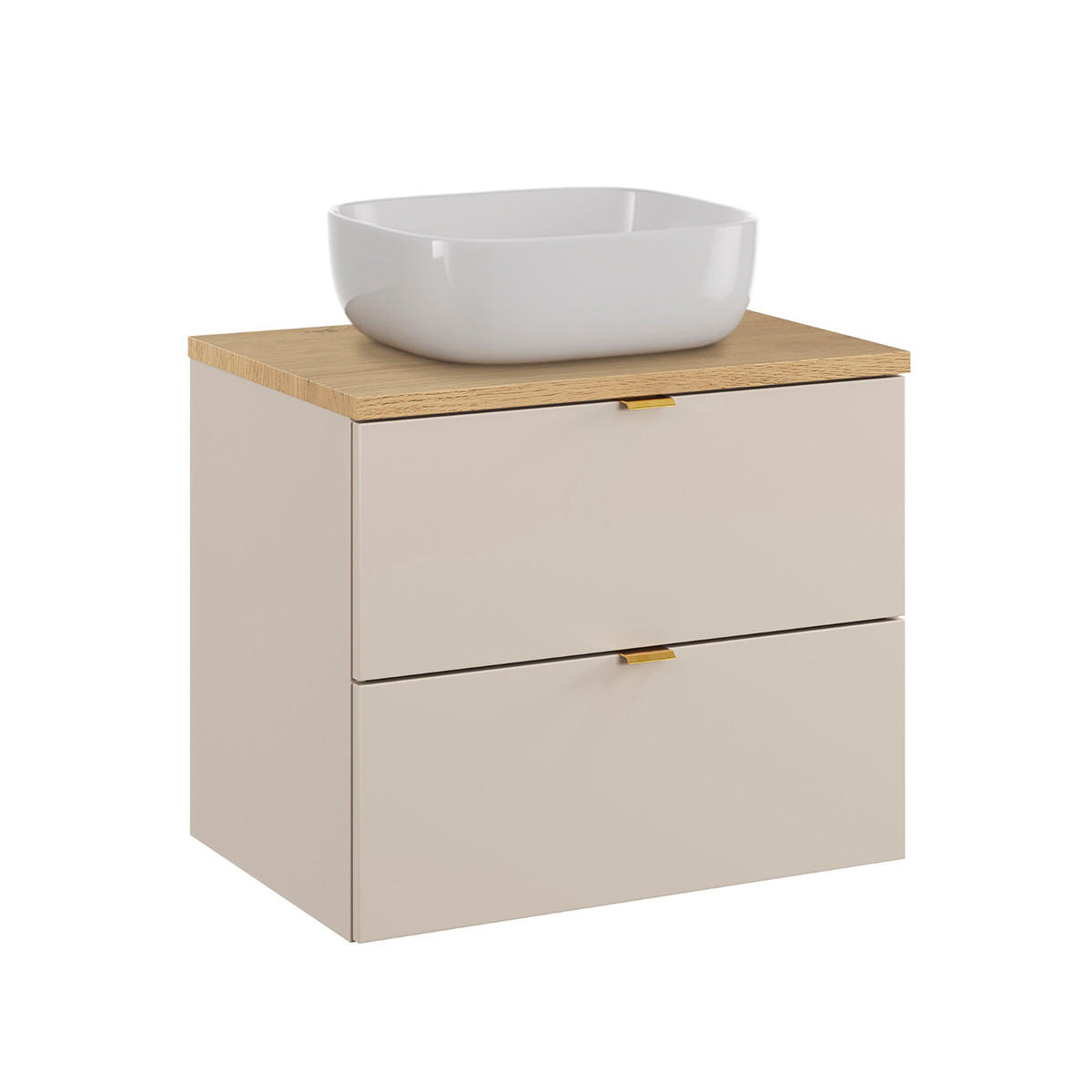 WASCHTISCH 60.6cm Azel Kaschmir - Beige, Holzwerkstoff (60.6/52/46cm)