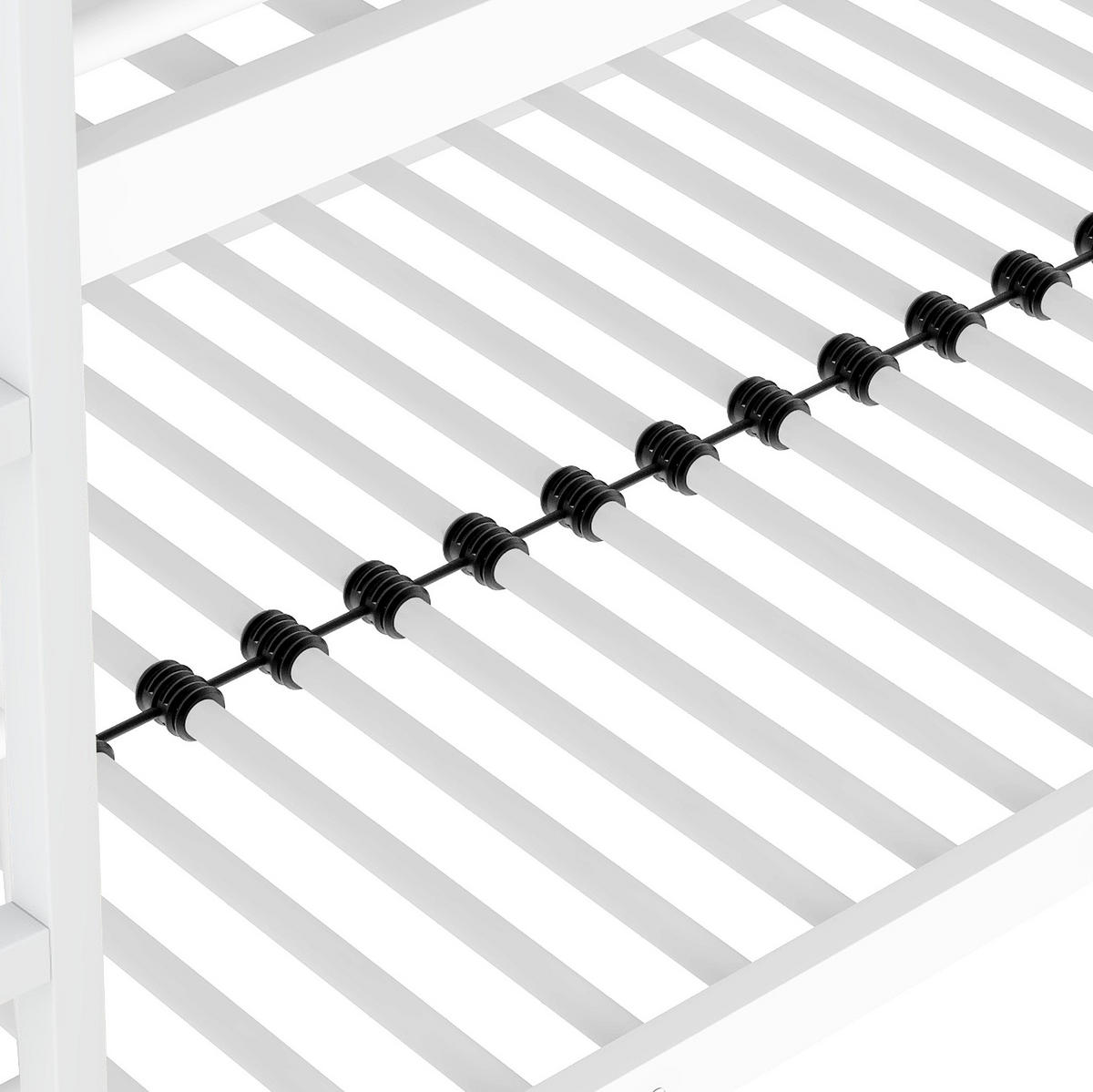 ETAGENBETT 90/200 cm aus Metall in Weiß, Dreifachbett mit Leiter - Weiß, Metall (90/200cm) - OKMYHOME