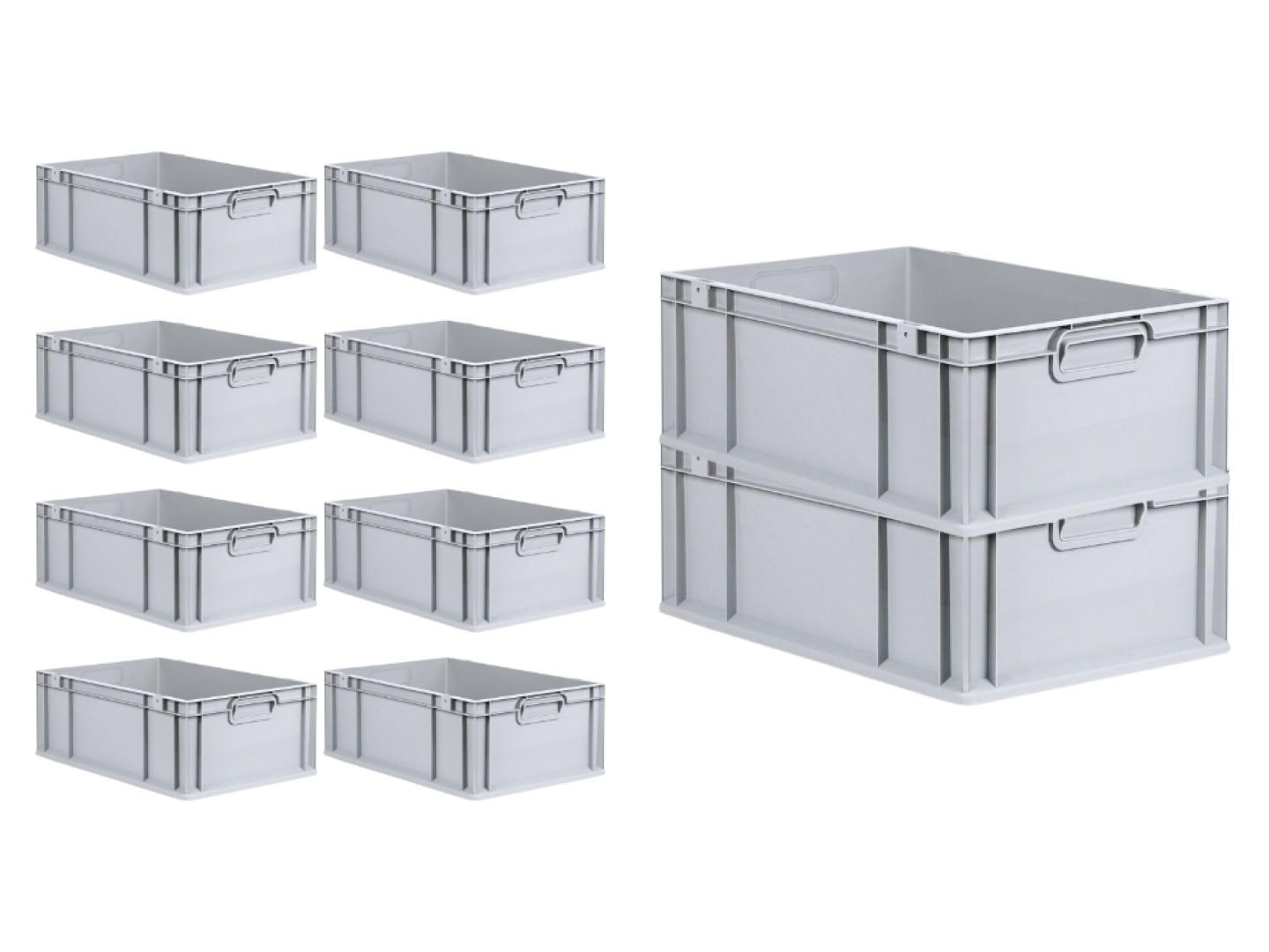 EUROBOX Nextgen Economy Griffe Geschlossen 22x40x60cm 44 Liter - Grau, Kunststoff (40/22/60cm) - PROREGAL