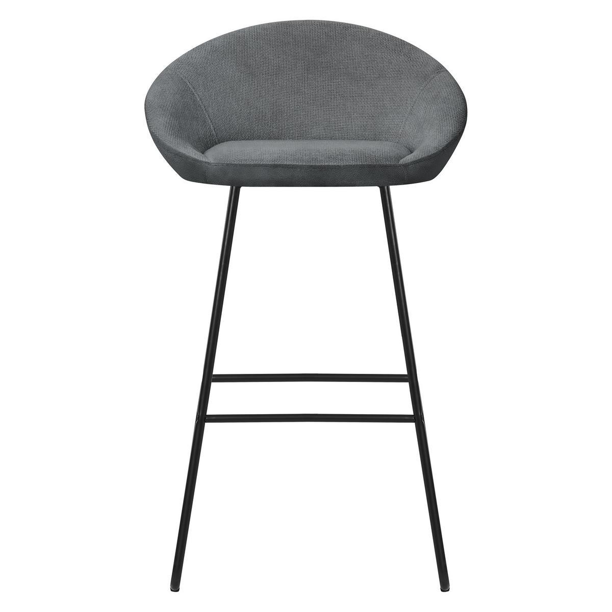 BARHOCKER 4er Set Anthrazit mit Stoffbezug - Anthrazit/Schwarz, Metall (56/94/50cm) - ML-DESIGN