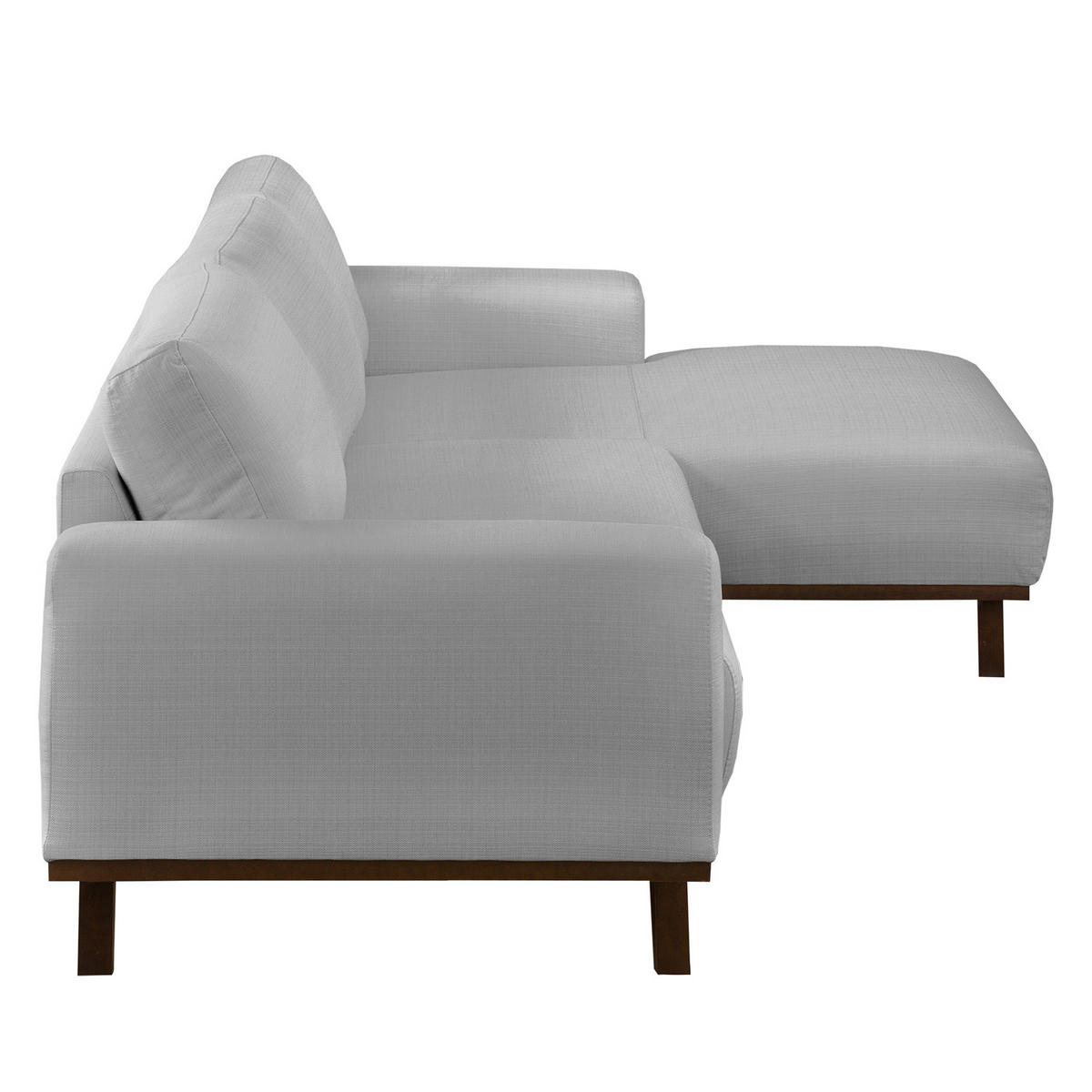 ECKSOFA - Strukturstoff - Hellgrau, Textil (286/152cm) - home24