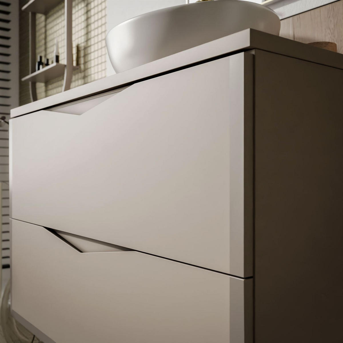 BADEZIMMERSET MIRA I 60 cm - Kaschmir, Holzwerkstoff (60/50/46cm) - Lookway