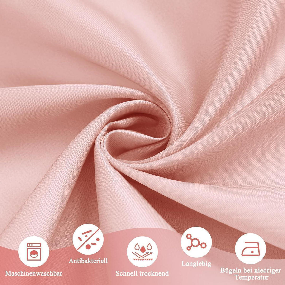 DUSCHVORHANG 180 x 200 cm Farbverlauf Rosa - Rosa, Textil (180/200cm)