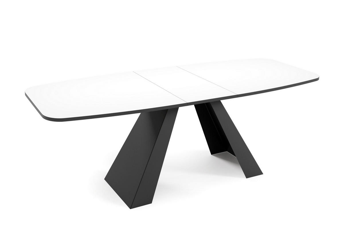 ESSTISCH Myron - Schwarz/Weiß, Holzwerkstoff/Metall (80/160/76cm) - Meblini