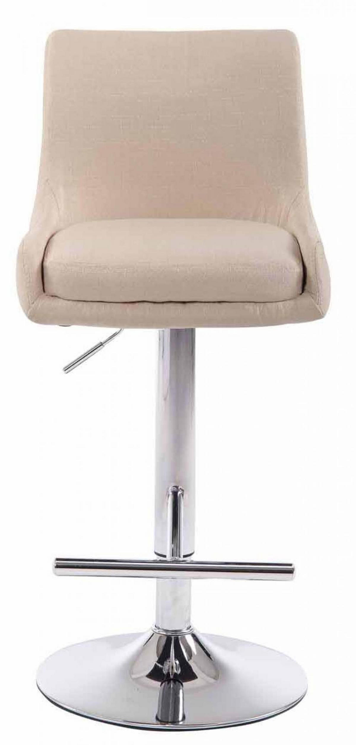 BARHOCKER 2er Set Stoff creme - Chromfarben/Creme, Textil/Metall (43/90/50cm) - CLP