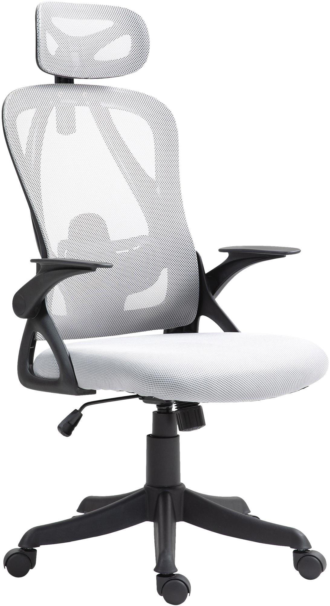 CHEFSESSEL Stoff Grau - Schwarz/Grau, Kunststoff/Textil (58/122/66cm) - CLP