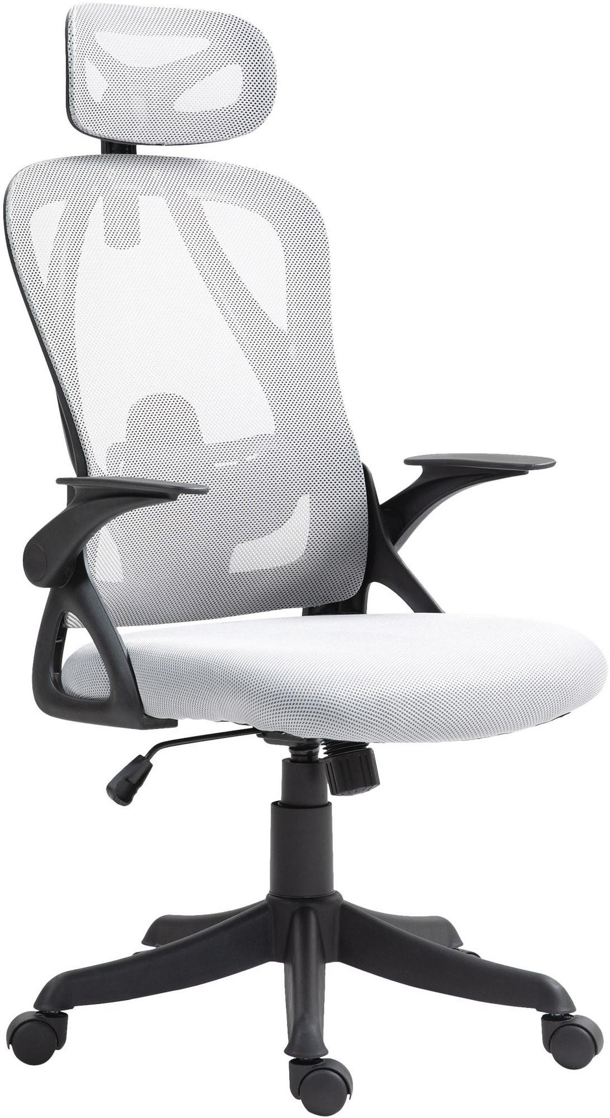 CHEFSESSEL Stoff Grau - Schwarz/Grau, Kunststoff/Textil (58/122/66cm) - CLP