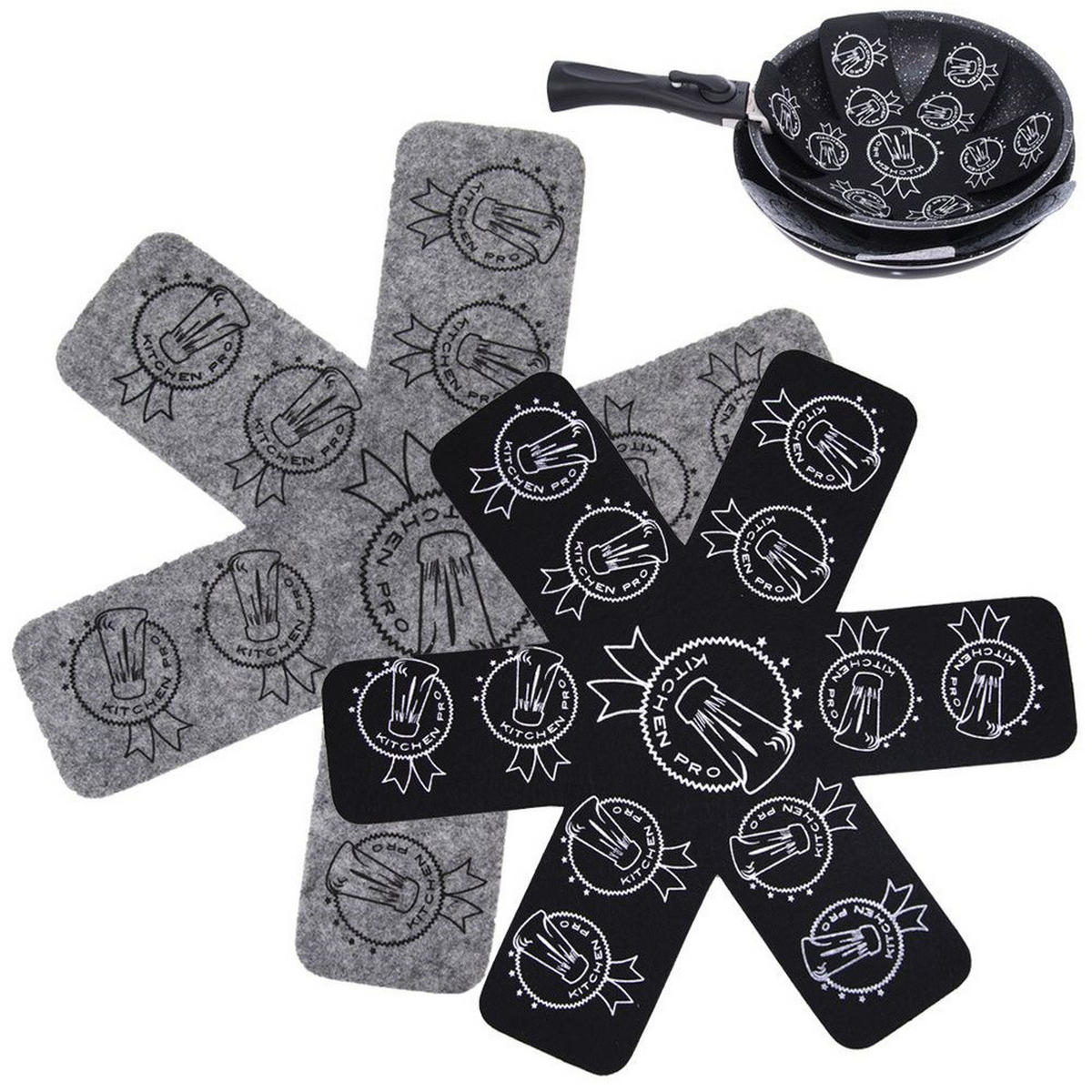 PFANNENTRENNER Filz-Schutz 2-teilig Grau - Grau, Textil (32/0.5/32cm) - Orion 