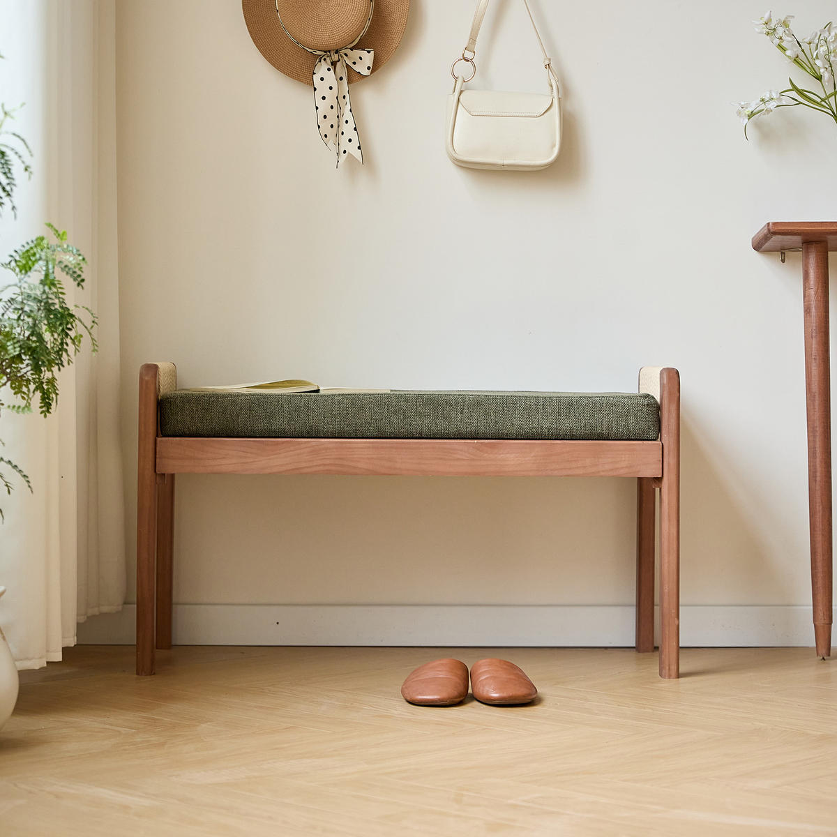 SITZBANK Holz Grün - Grün, Holz (92/53/40cm) - Nordlys