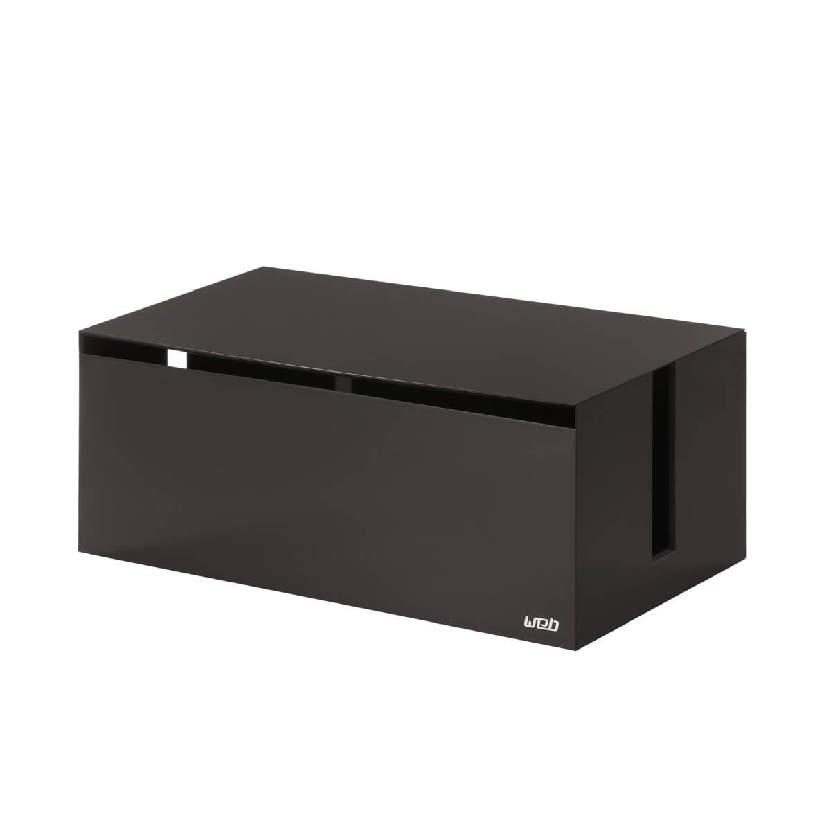 KABELBOX Web schwarz 40/14/15 cm - Schwarz, Kunststoff (15/40/14cm) - Yamazaki