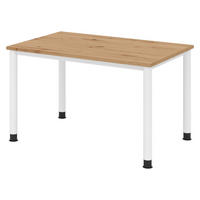 SCHREIBTISCH Serie-H 80/120/74 cm in Wildeiche/Weiß - Wildeiche/Weiß, Holzwerkstoff (80/120/74cm) - bümö