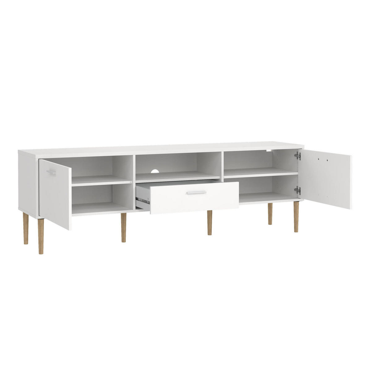 FERNSEHSCHRANK Weiß 39.8/177.2/56.8 cm - Weiß, Holzwerkstoff (177/57/40cm) - DMORA