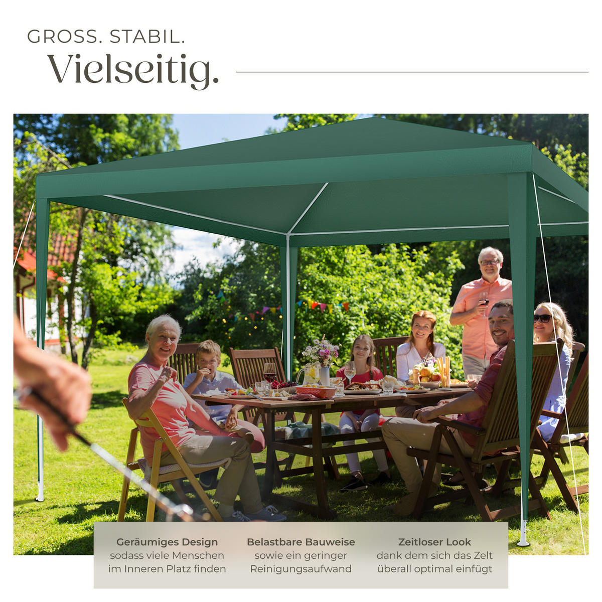 PAVILLON Barinas,wasserdicht,grün - Grün, Kunststoff (300/250/300cm) - tectake