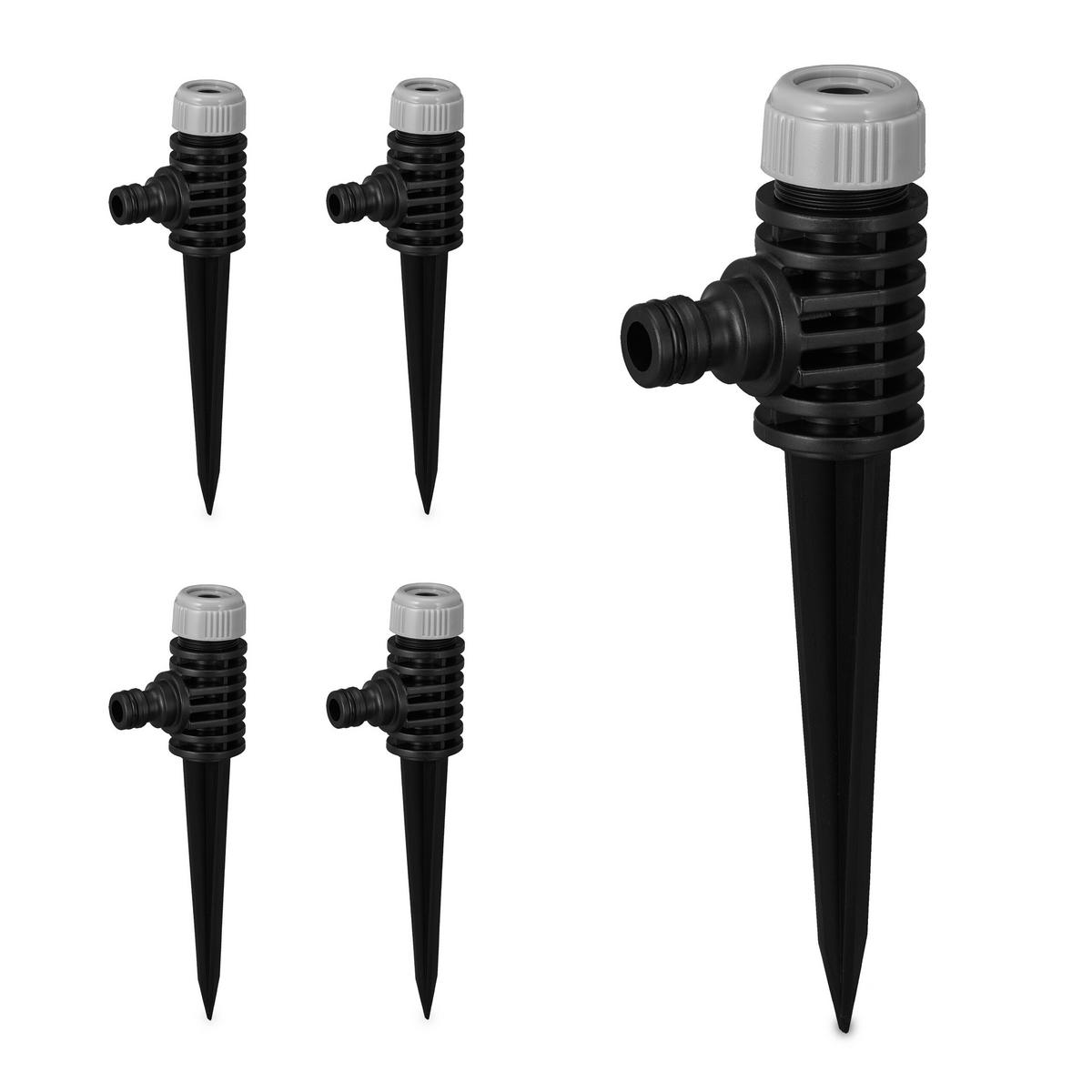 5XSPRÜHREGNER - Schwarz, Kunststoff (6/19/3cm) - Relaxdays