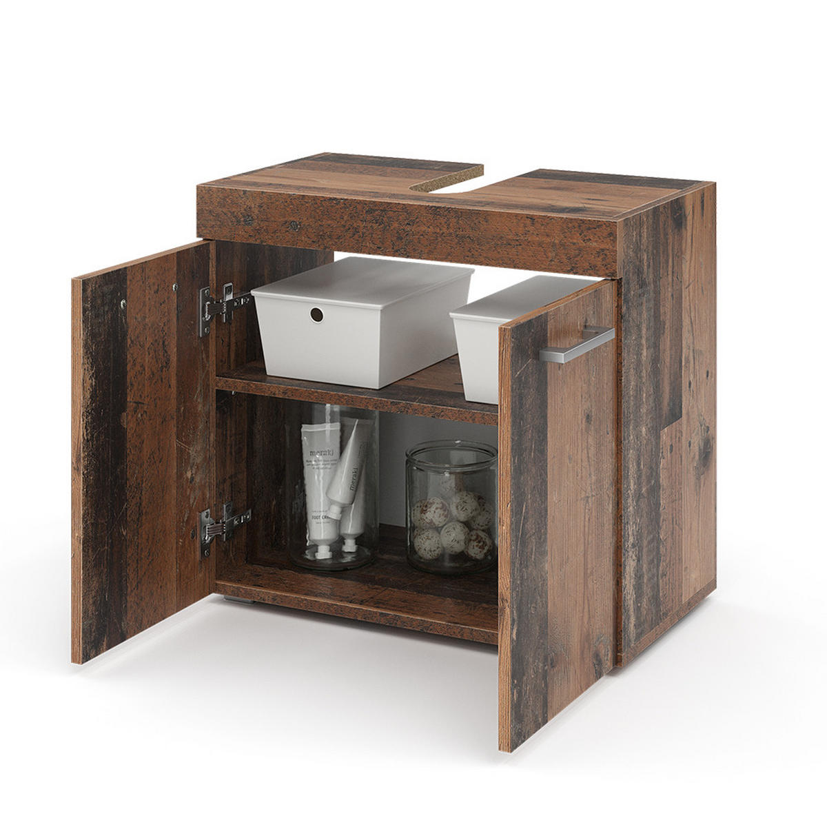 WASCHBECKENUNTERSCHRANK Luna Oldstyle 60 x 56 cm - Braun, Holzwerkstoff (60/56/34cm) - Vicco