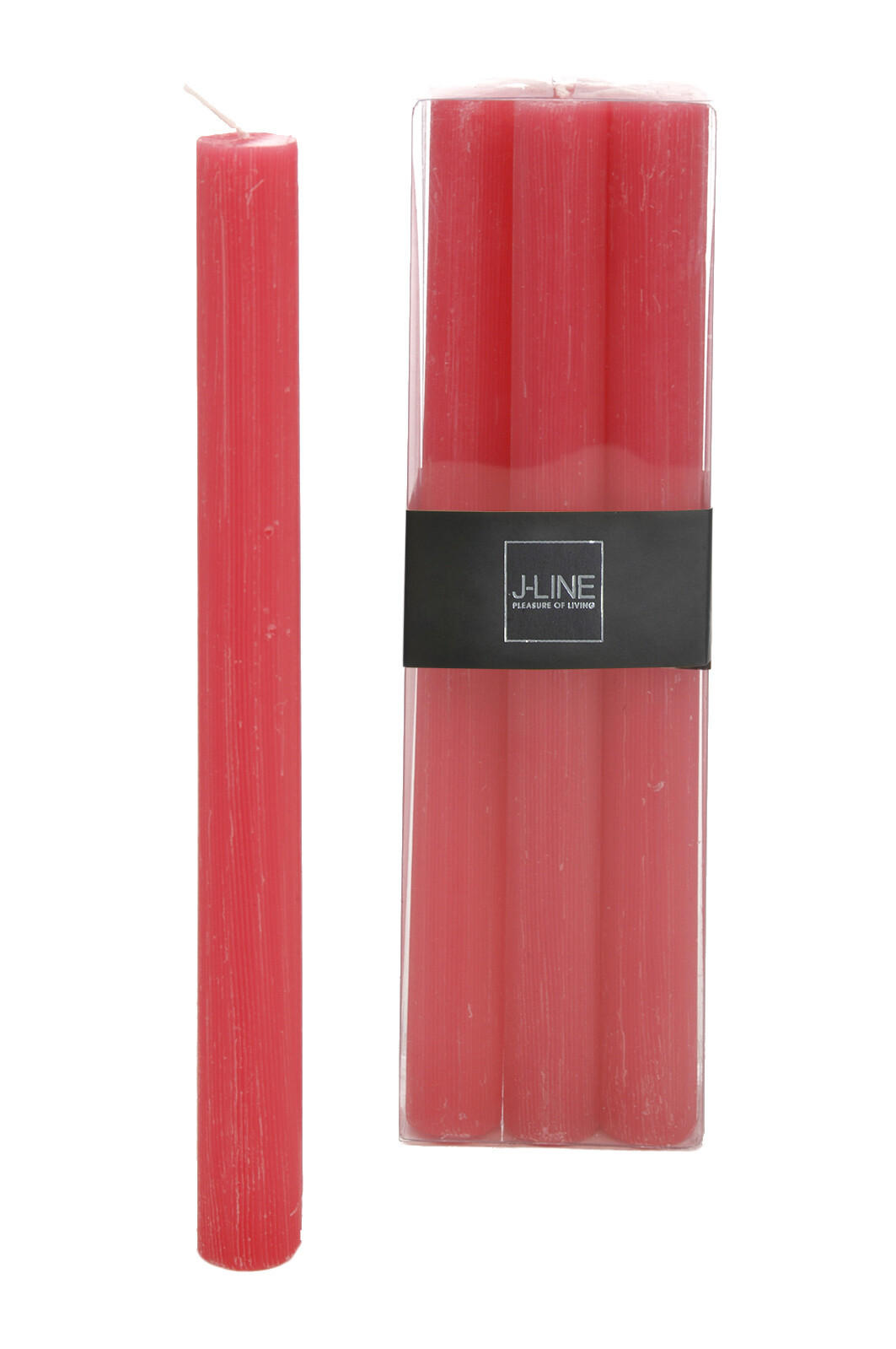 DUFTKERZE AURA - Rosa - 9 Std. - 6er set - Pink, Paraffin (4.5/24/7cm) - J-Line