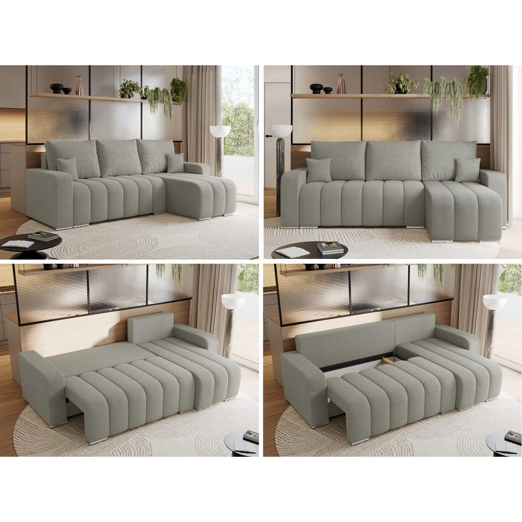 Thumbnail - MKS Ecksofa, Hellgrau, Textil, 3-Sitzer, L-Form,L-Form, 245x147 cm, Oeko-Tex®, Wohnzimmer, Sofas & Couches, Wohnlandscha...