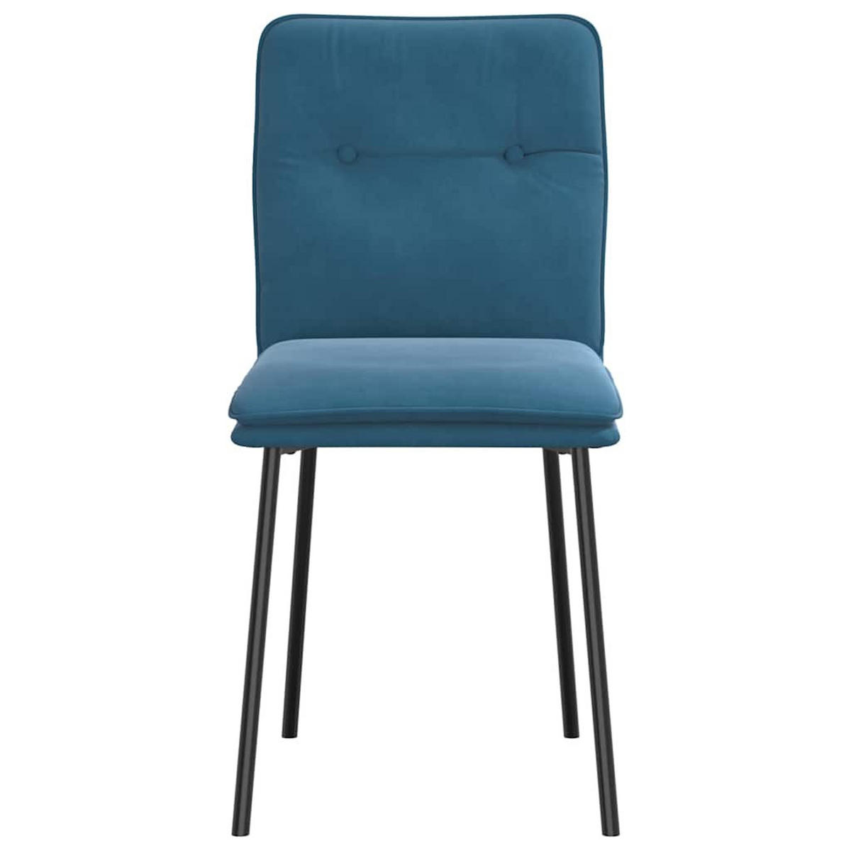 ESSZIMMERSTÜHLE 2 Stk. Blau Samt 45*54*83cm - Blau, Metall (45/83/54cm) - ZMH