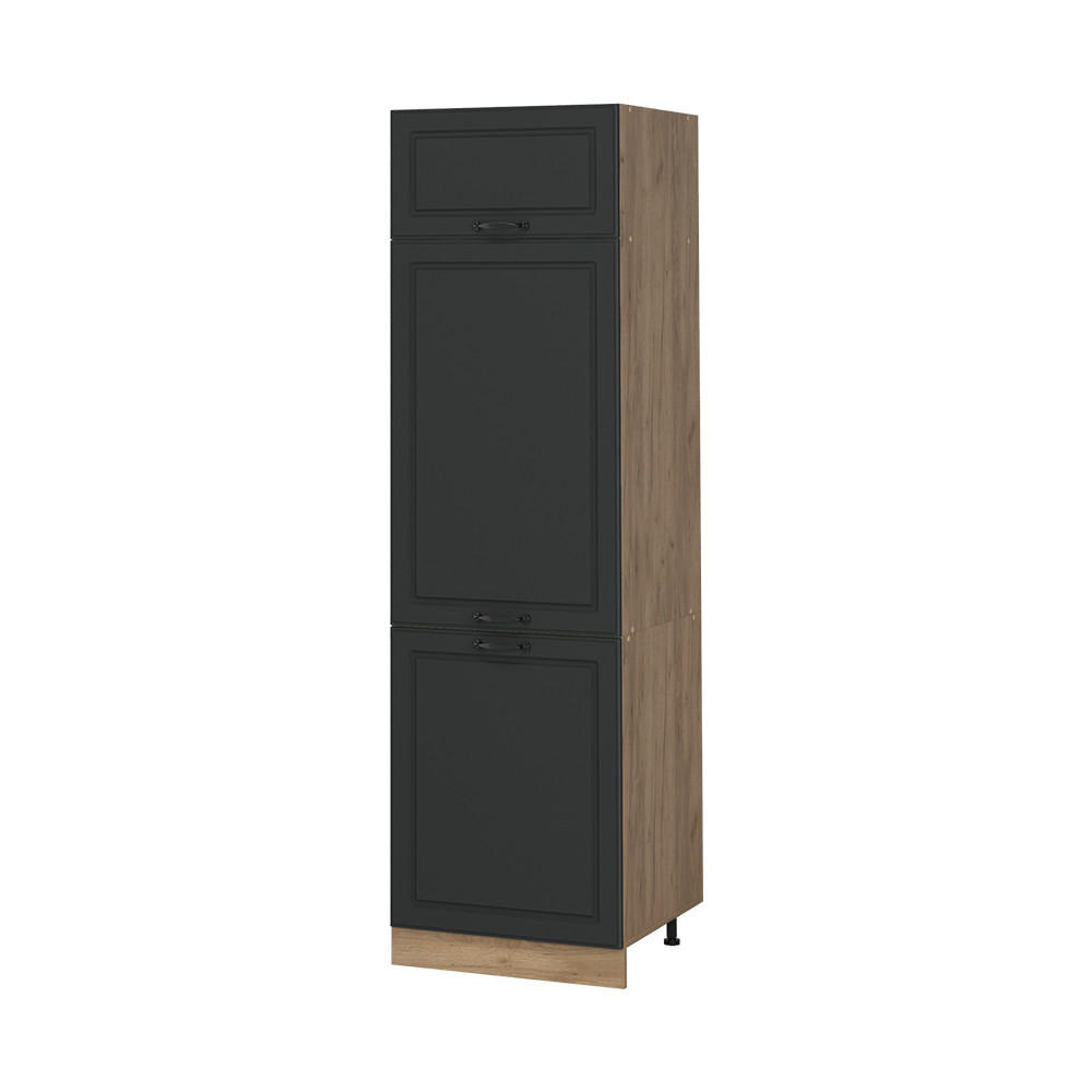 HÖGSKÅP R-Line, Antracit hus på landet/Goldkraft ek, 60 cm Antracit, Honungsek 206.8/60/57.2 cm