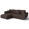 ECKSOFA L Form Verciani Braun 266/190/91 cm mit Schlaffunktion - Schwarz/Braun, Kunststoff/Textil (266/190cm) - AX Living