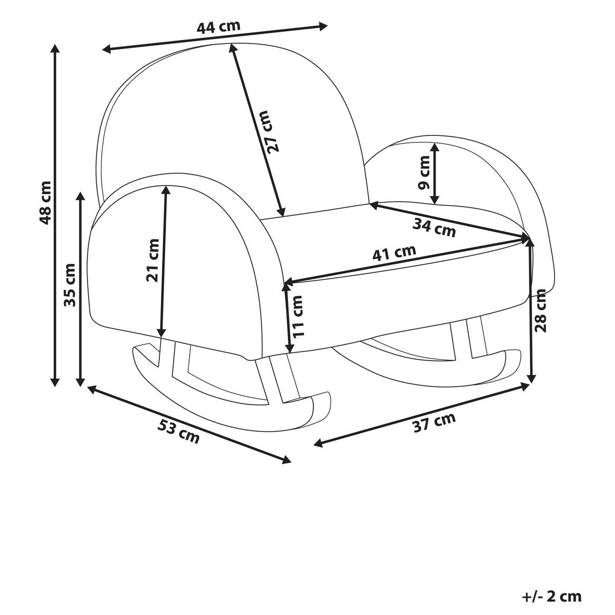 KINDERSCHAUKELSTUHL Cremeweiß Ombo - Blau/Braun, Textil (44/48/53cm) - Beliani