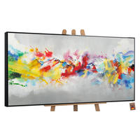 GEMÄLDE Buntes Leben Schattenfugenrahmen Schwarz 160x80 cm - Schwarz, Holz (160/80cm) - YS-art gallery