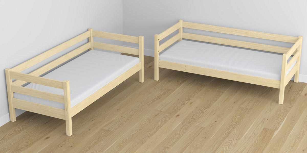 ETAGENBETT N01 mit Matratzenschublade Klare Kiefer 80/200 - Hellbraun/Braun, Naturmaterialien/Holz (80/200cm) - N-Wood
