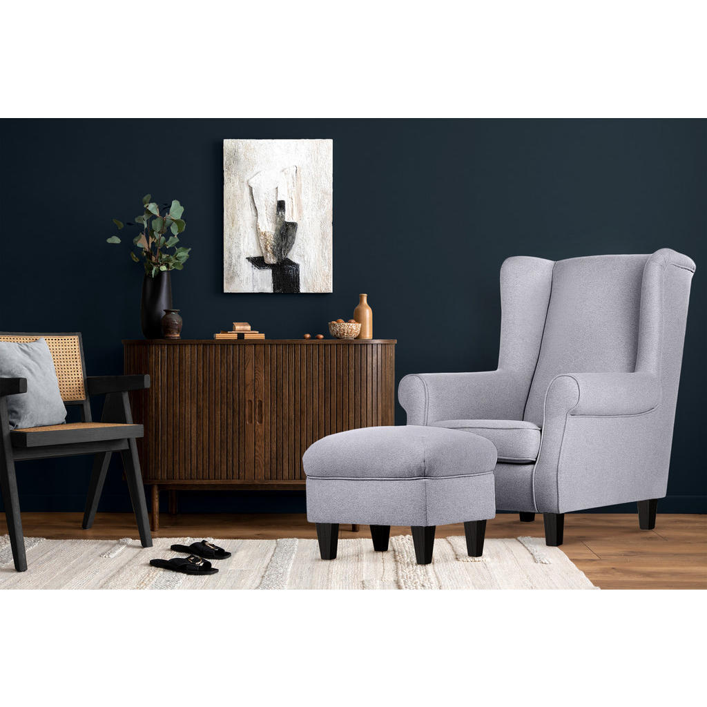Thumbnail - Konsimo® Sitzhocker, Hellgrau, Holzwerkstoff, Rechteckig, 55x42x40 cm, Hergestellt in Europa, Wohnzimmer, Hocker, Sitzho...