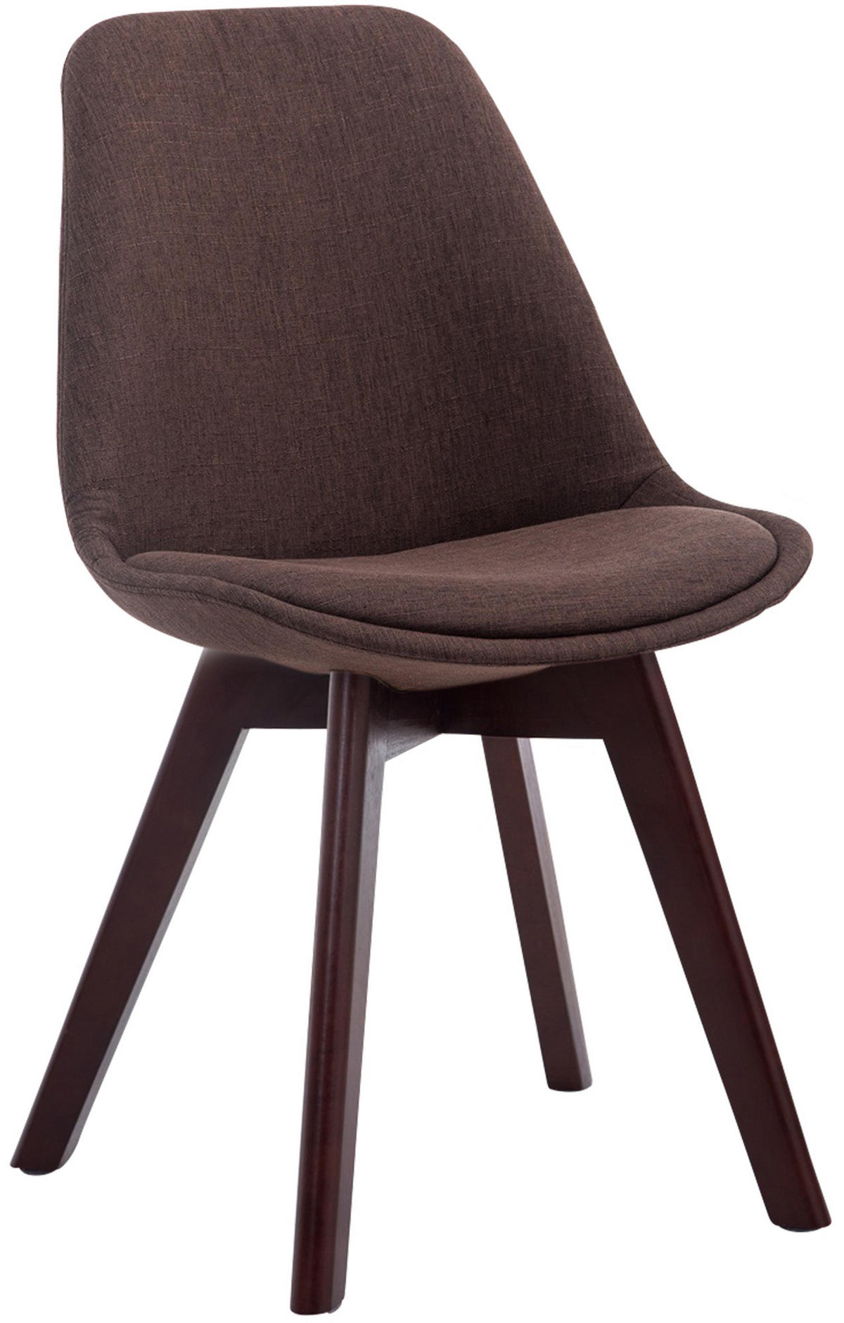 STUHL Stoff braun - Walnussfarben/Braun, Holz/Textil (48/84/55cm) - CLP