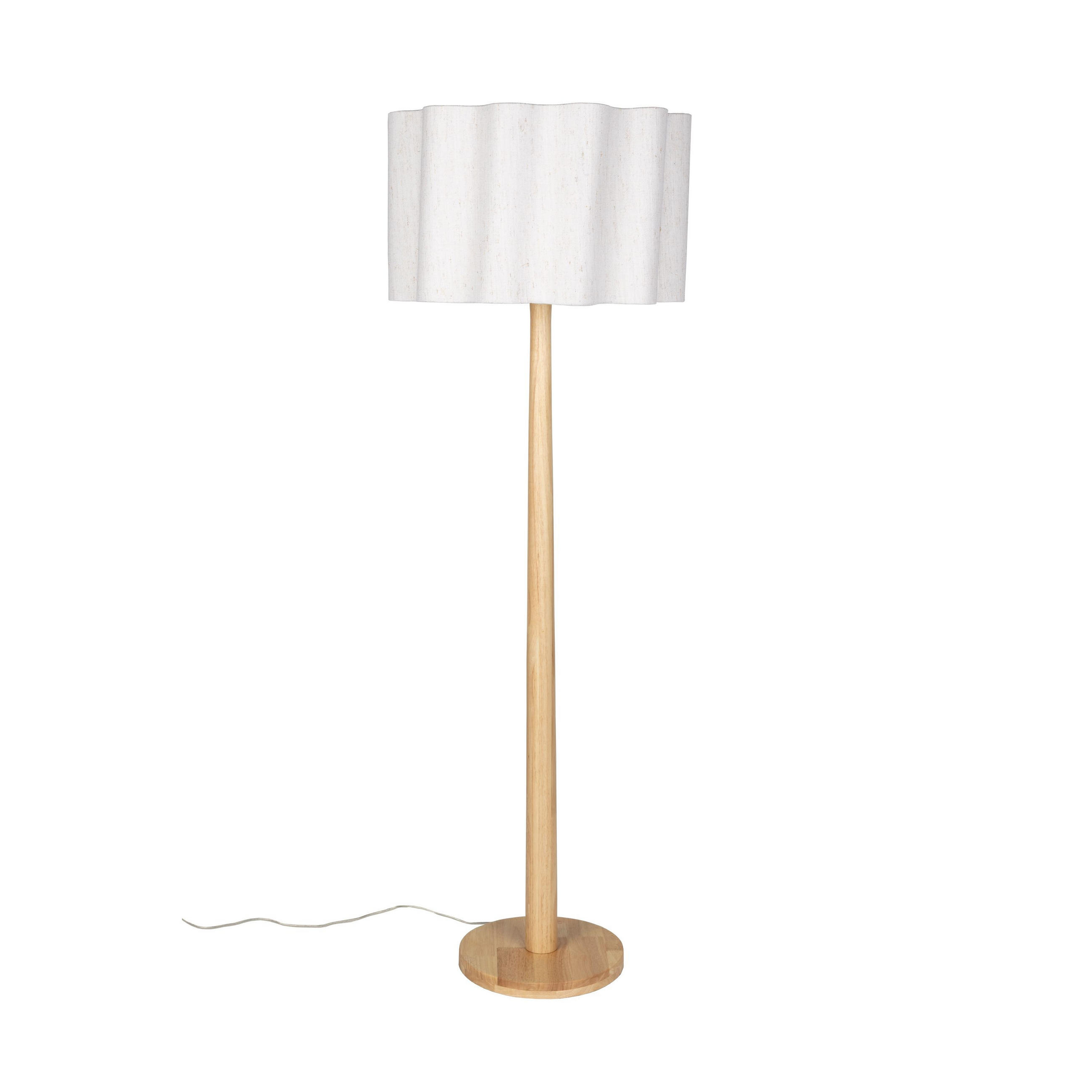 STEHLAMPE Scallop Natur - Naturfarben, Holz (30/50/149cm) - Dutchbone