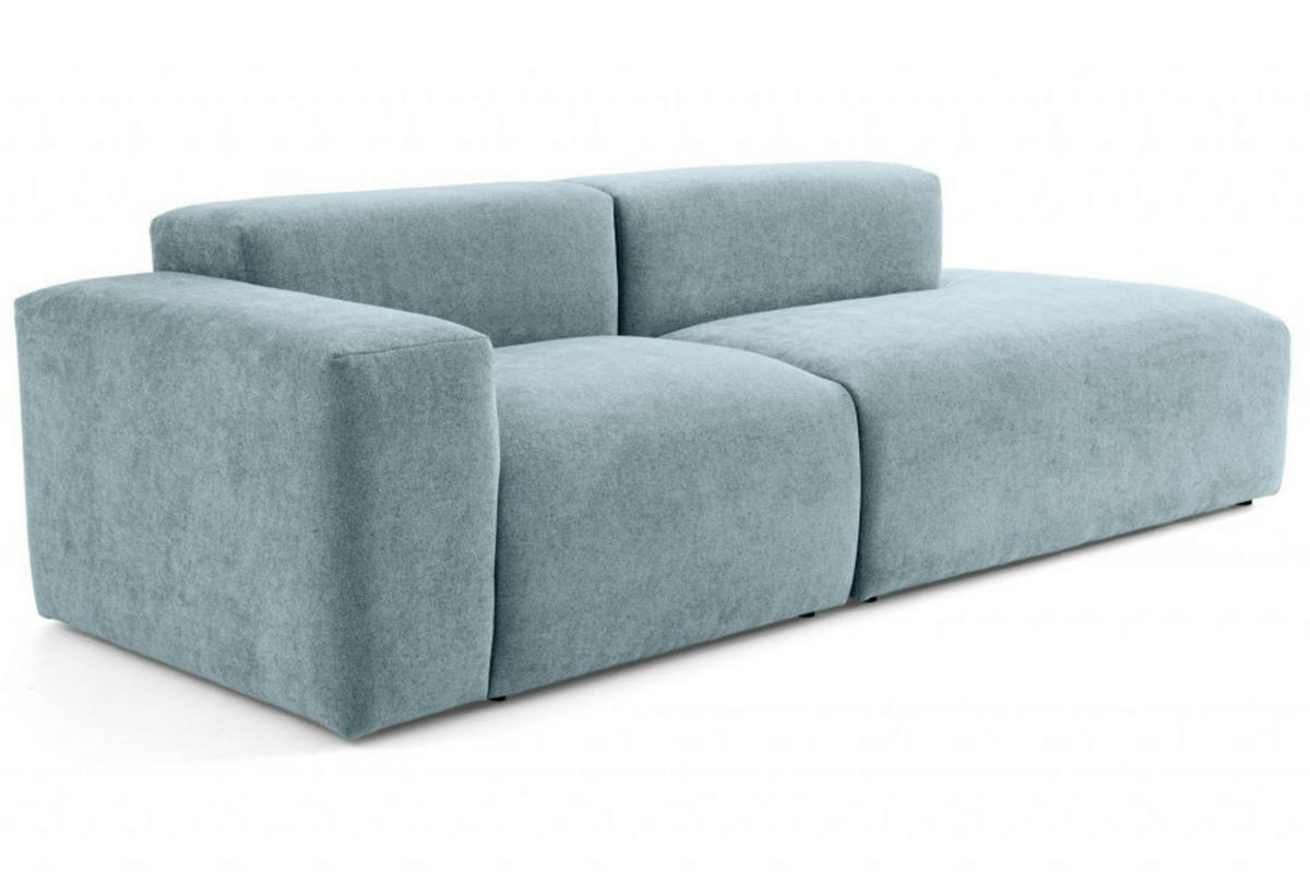 3-SITZER modulares Sofa HEAVEN SET 1 Rechts, Breite 255 cm Webstoff Blaugrau - Blaugrau/Schwarz, Holz/Kunststoff (102/71/255cm) - Muffo