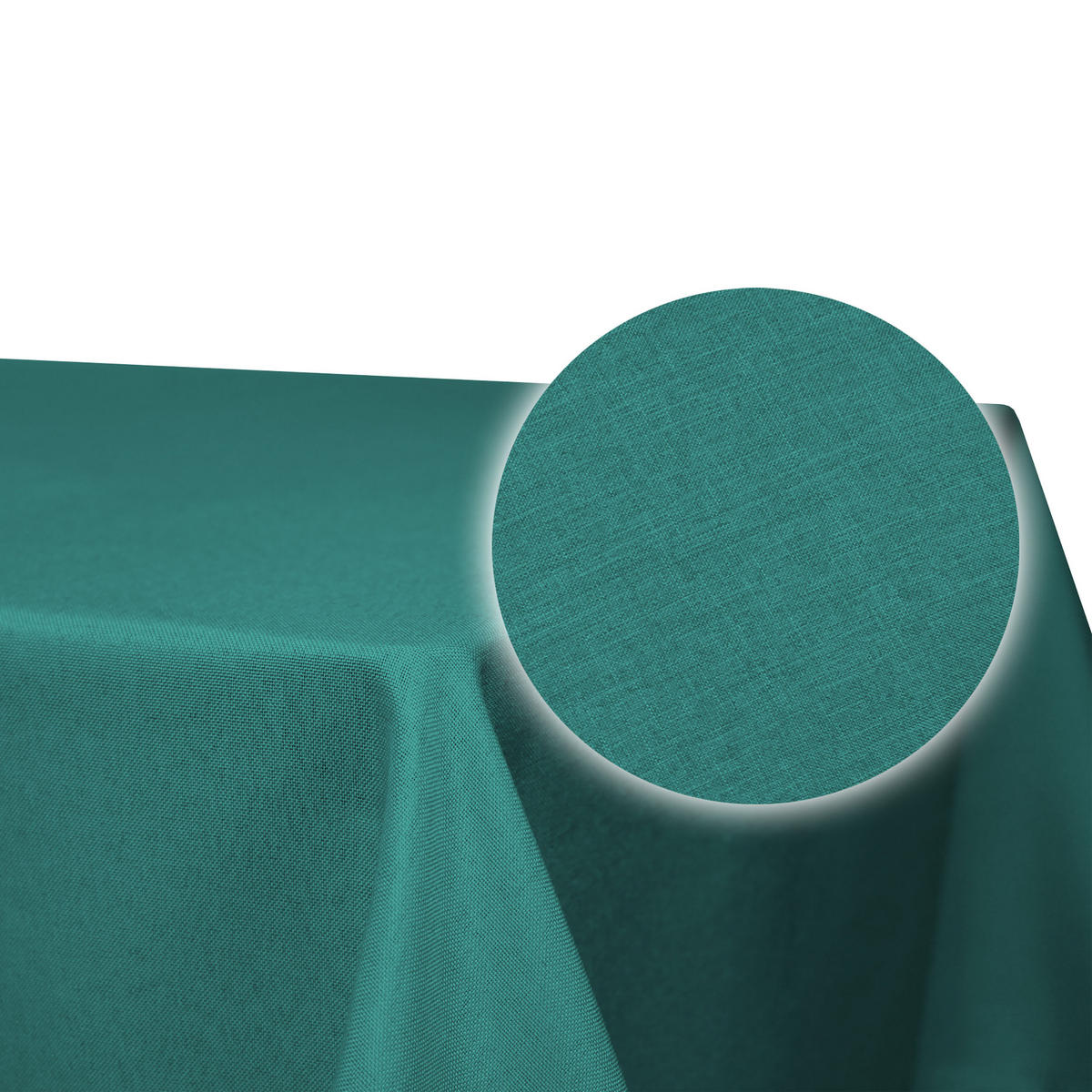 TISCHDECKE Leinenoptik 90/90 cm eckig petrol - Petrol, Kunststoff (90/90cm) - TiborTex