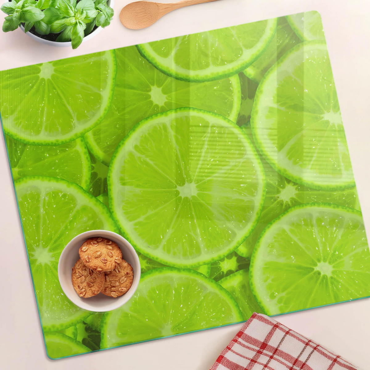 GLASPLATTE 60x52 cm Limes - Grün, Glas (60/0.4/52cm) - TULUP
