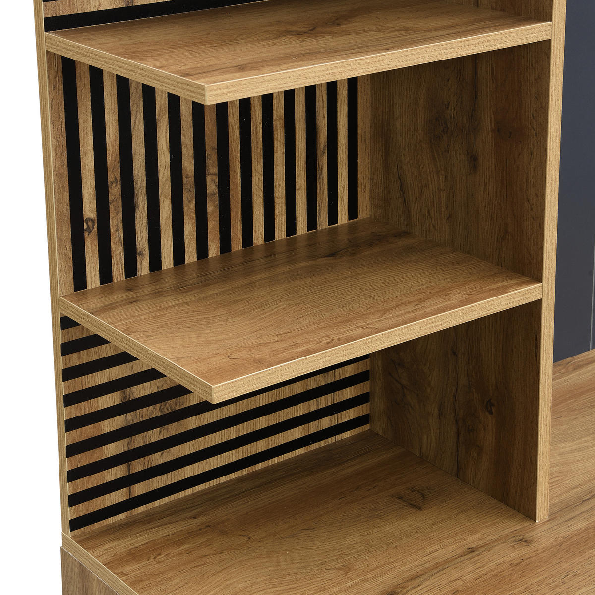 KLEIDERSCHRANK Schuhfach Regale Haken verstellbar modern - Naturfarben, Holzwerkstoff (40/190.05/100cm) - FLIEKS