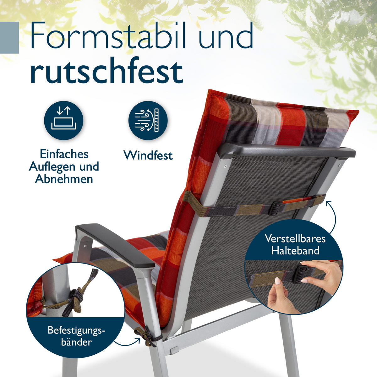 NIEDERLEHNER Sun-NL 105x50x8cm Orange-Beige-Kariert (7tlg) - Orange, Textil (50/100cm) - Beautissu 
