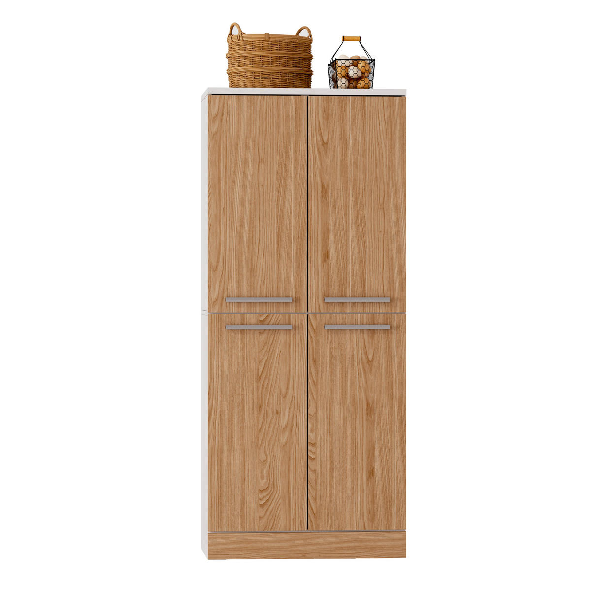 BUFFET 76/180/42 cm Weiß/Natur aus MDF mit verstellbaren Einlegeböden - Weiß, Holzwerkstoff (42/180/76cm) - OKMYHOME