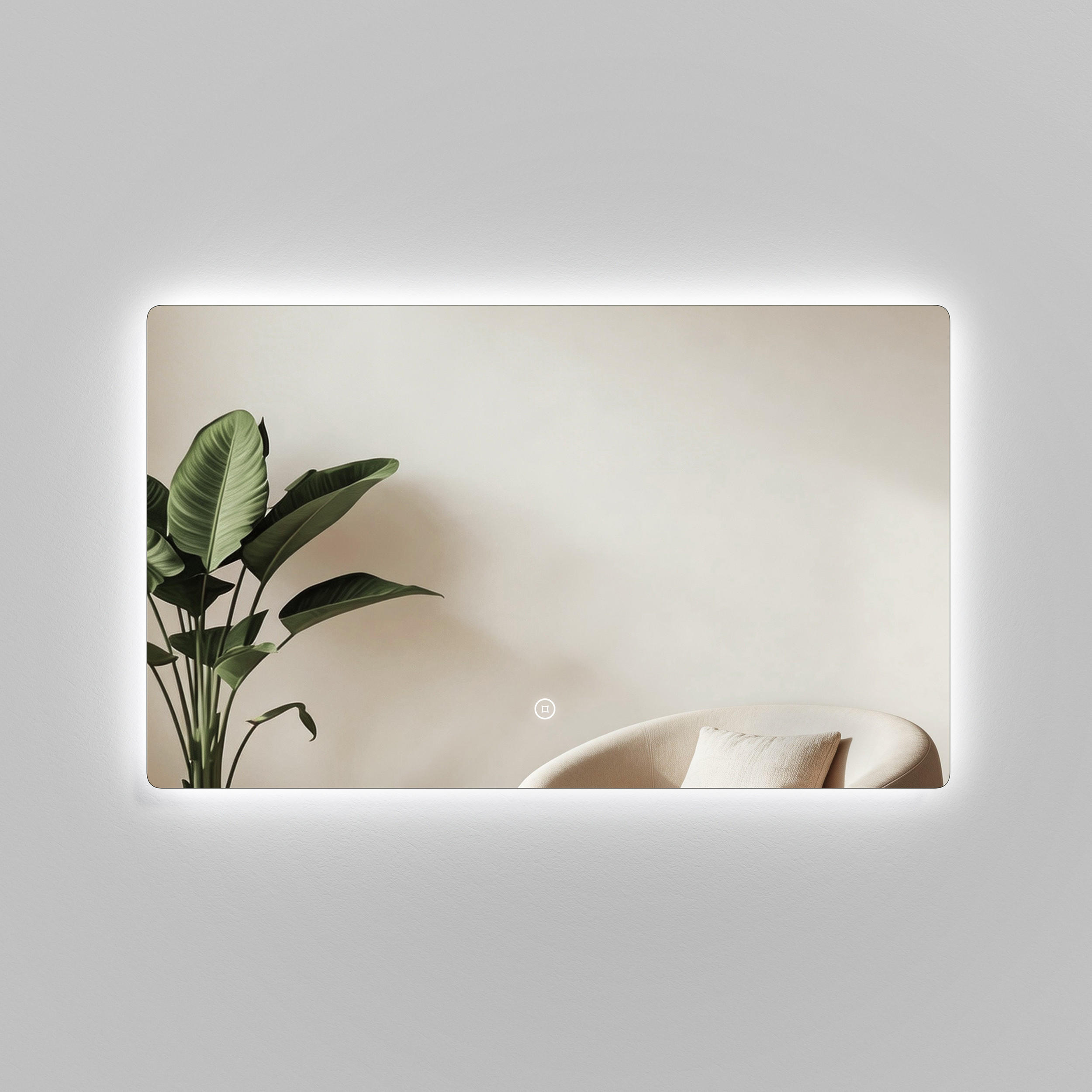 EMKE KOUPELNOVÉ ZRCADLO s pamětí vypnutí, osvětlení, obdélníkové, 100/60 cm