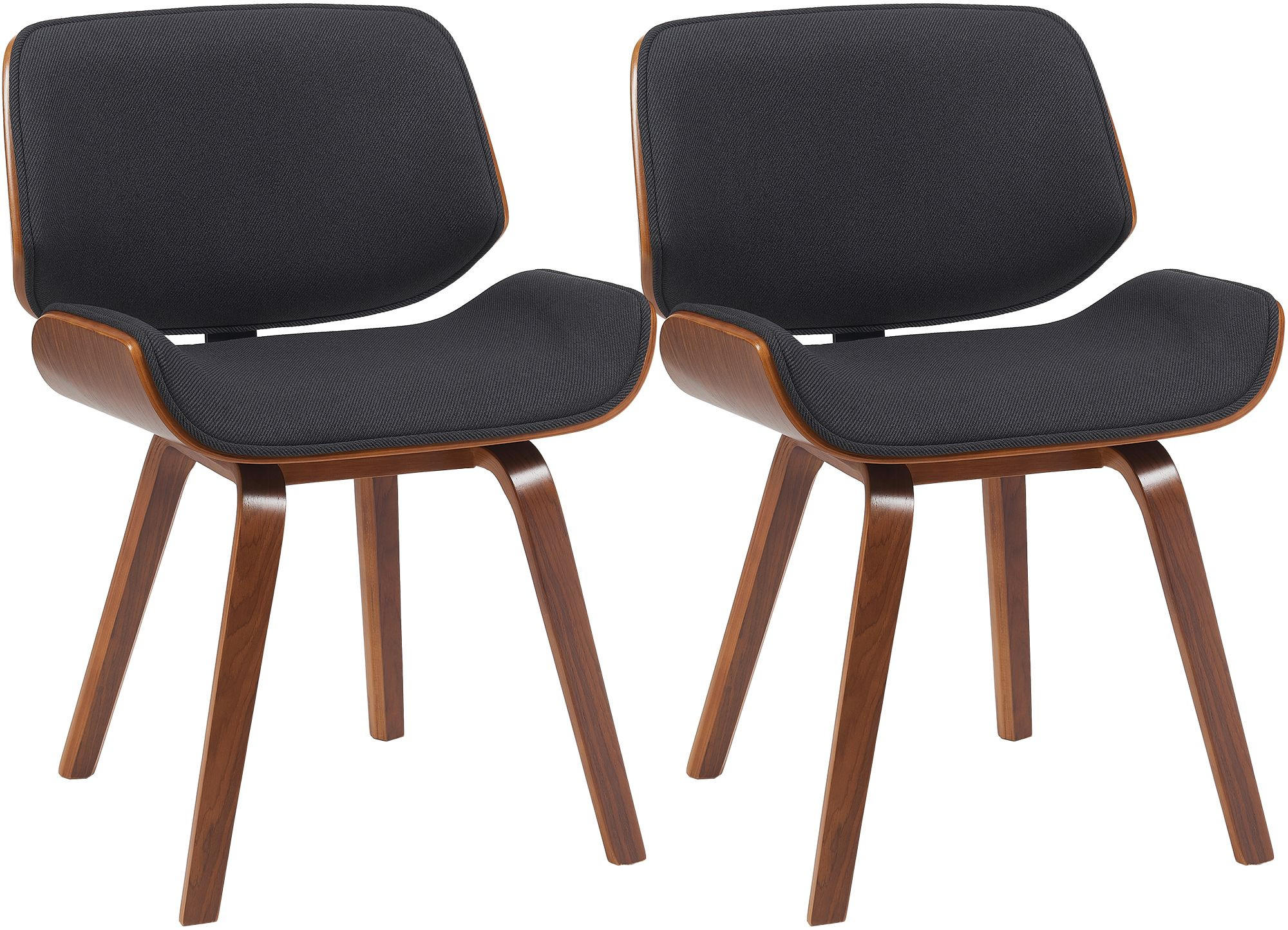 ESSZIMMERSTUHL 2 Stoff Walnuss/Schwarz - Walnussfarben/Schwarz, Holz/Textil (55/80/41cm) - CLP