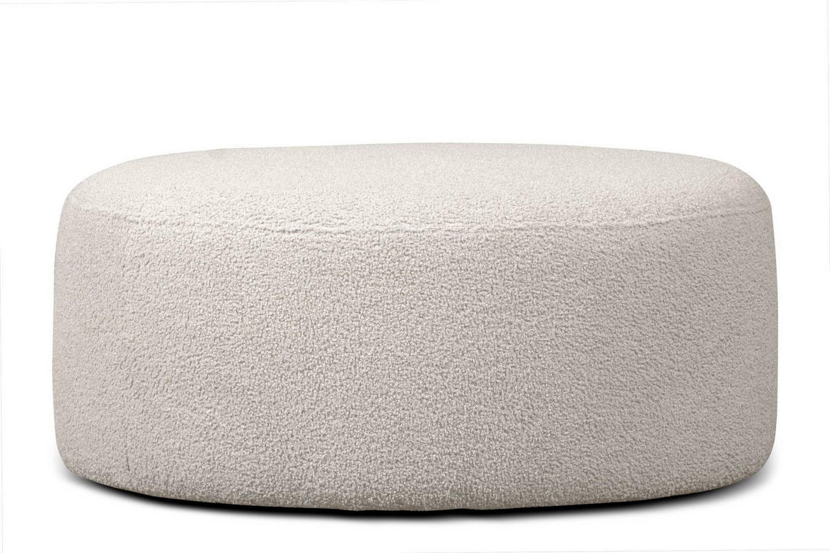 SITZHOCKER RAGGI mit 360° Drehfunktion, Weiß - Weiß, Textil (80/36/80cm) - KONSIMO®