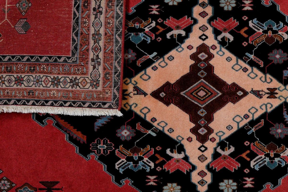 ORIENTTEPPICH handgeknüpft Afshar Rosa, Rot 210/160 cm Schurwolle - Pink/Rot, Textil (160/210cm) - Looma