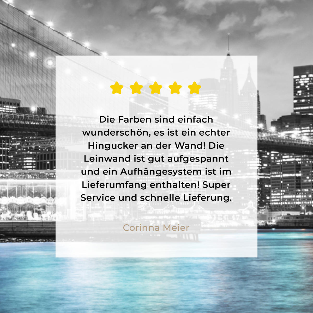 LEINWANDBILD New York - Skyline - Stadt - Blau 20x20 cm - Blaugrau, Textil (20/20cm) - MuchoWow