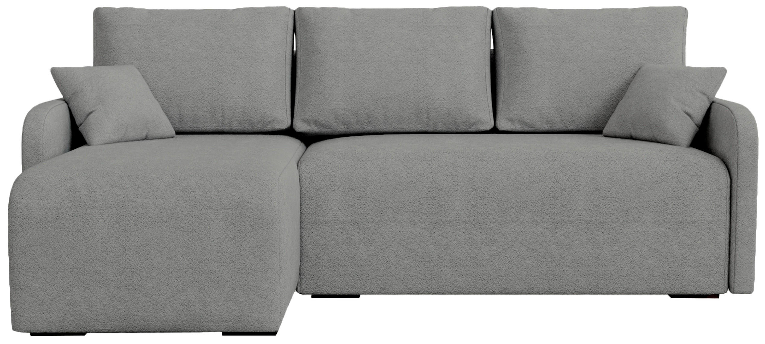ECKSOFA Malen mit Schlaffunktion Grau Bouclé - Grau, Textil (215/141cm) - Bromarkt