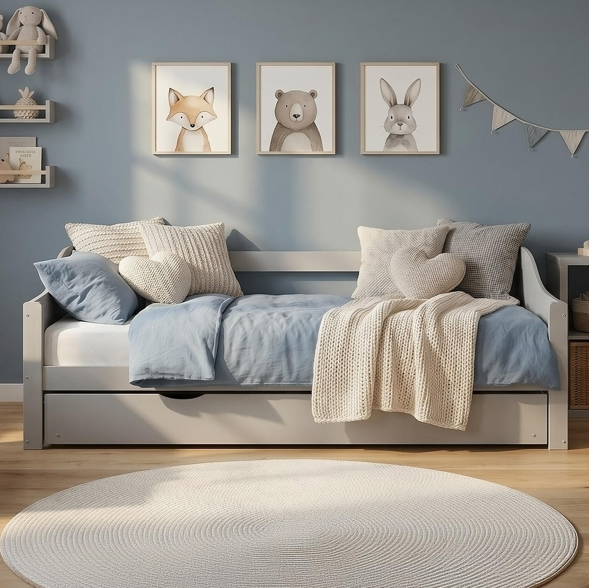 AUSZIEHBETT mit Matratze 90/200 cm Grau - Grau, Holz (90/200cm) - Homestyle4u