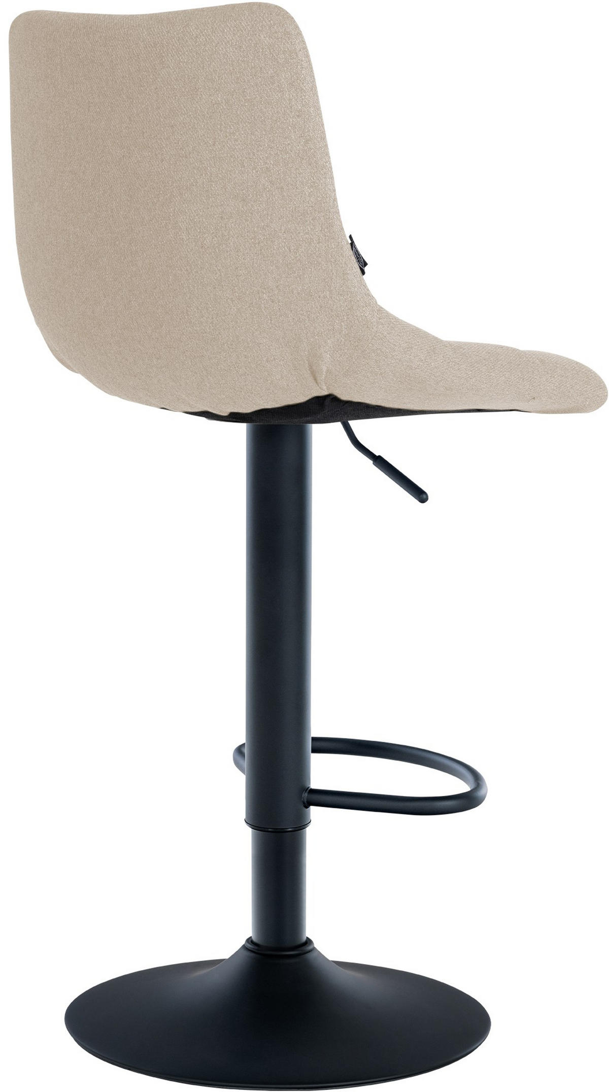 BARHOCKER James Stoff schwarz creme - Schwarz/Naturfarben, Textil/Metall (43/108.5/46.5cm) - TPFLiving