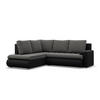 ECKSOFA LINKS MIT SCHLAFFUNKTION FORESTA, Dunkelgrau + Schwarz - Dunkelgrau/Schwarz, Textil (230/200cm) - Mebligo