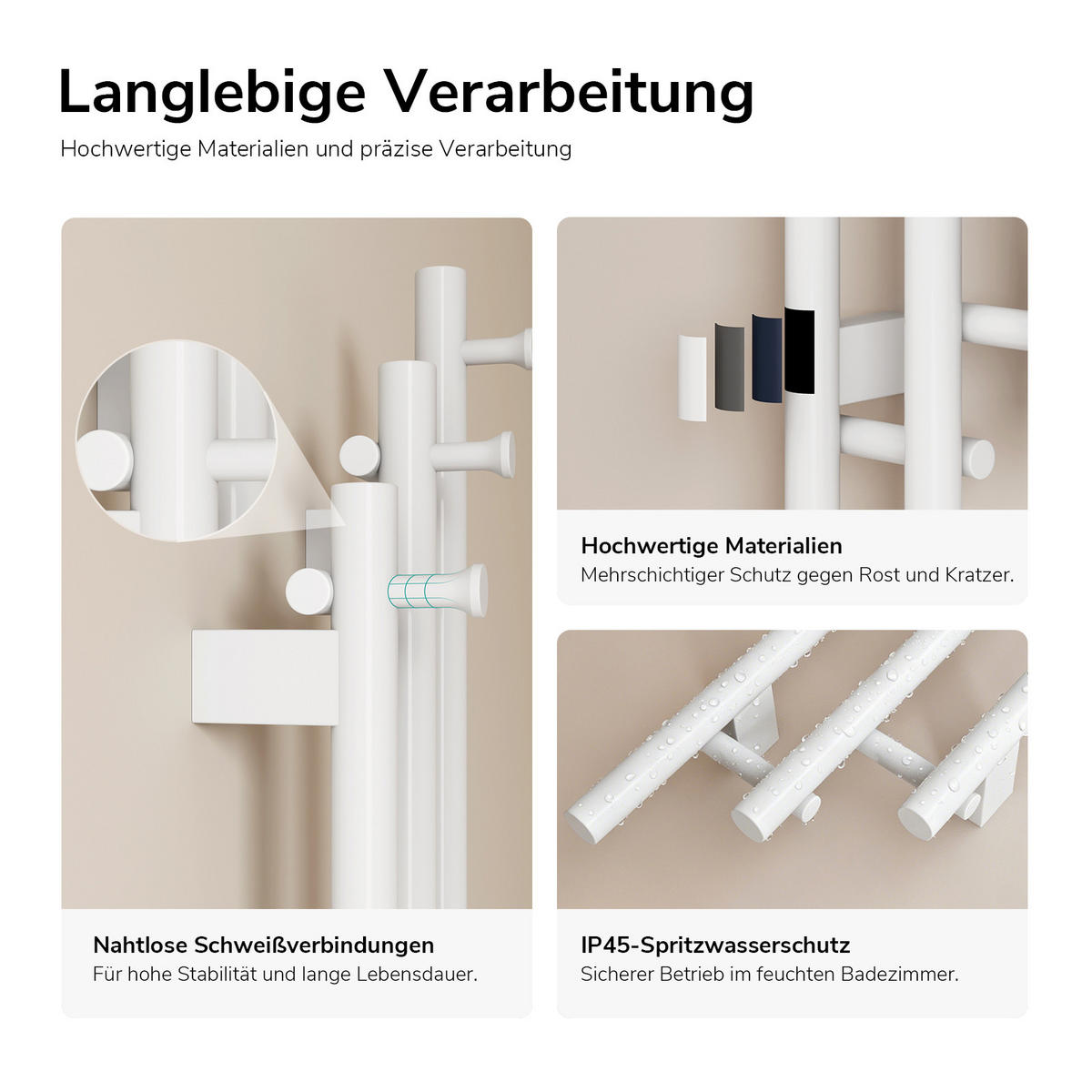 HEIZKÖRPER elektrisch vertikal 115 x 21,6 cm mit Smart-Steuerung Weiß - Weiß, Metall (21.6/115/9.4cm) - EMKE