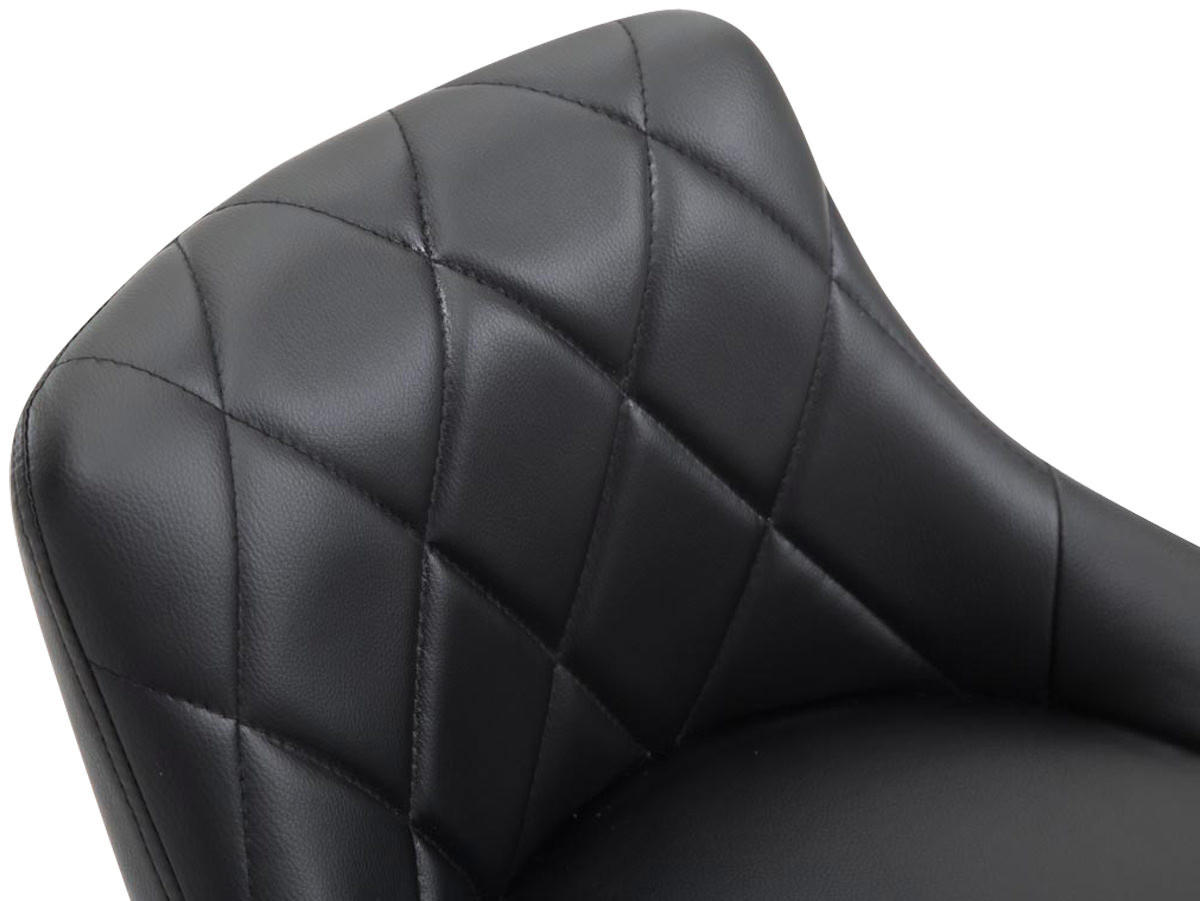 BARHOCKER 2er Set Falon Kunstleder Schwarz Silber - Schwarz, Leder (46/83/49cm) - DELUKE