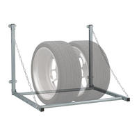 REIFENREGAL Wandmontage - Grau, Metall (143/70.5/73cm) - Relaxdays
