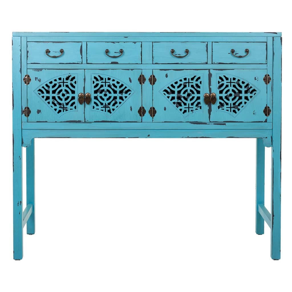 KONSOLE aus Holz 120x40x102 cm - Blau, Holz (40/120/102cm) - Wanderlust